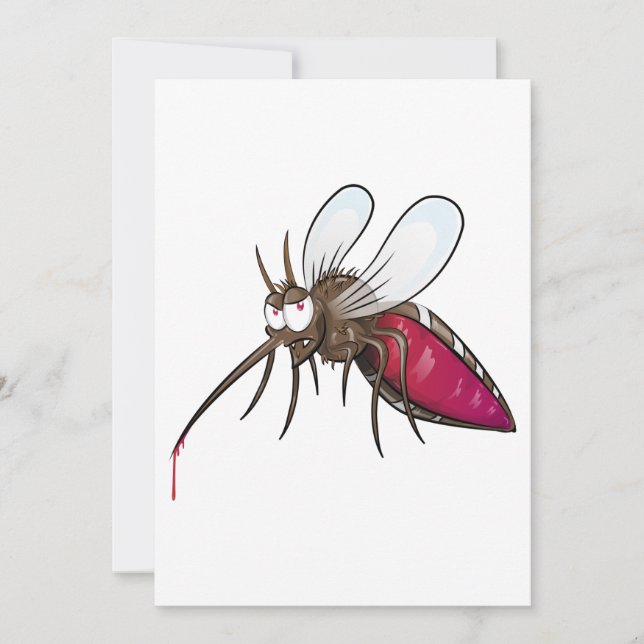 Invitation Caricature moustique (Devant)