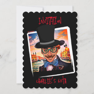 Invitation Caricature personnalisée avec Tophat à Venise 60e
