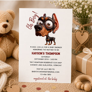 Invitation Caricatures de chien mignons pour une Baby Shower