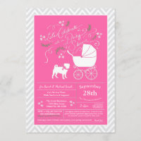 Carlin chien Baby shower chiot rose fille