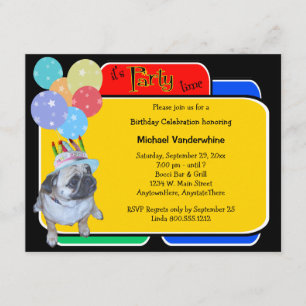 Invitation Carlin Dans Un Barker D'Anniversaire Casquette