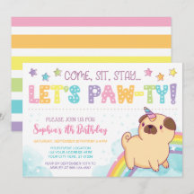 Carlin Unicorn Anniversaire Invitation, Carlin Ann