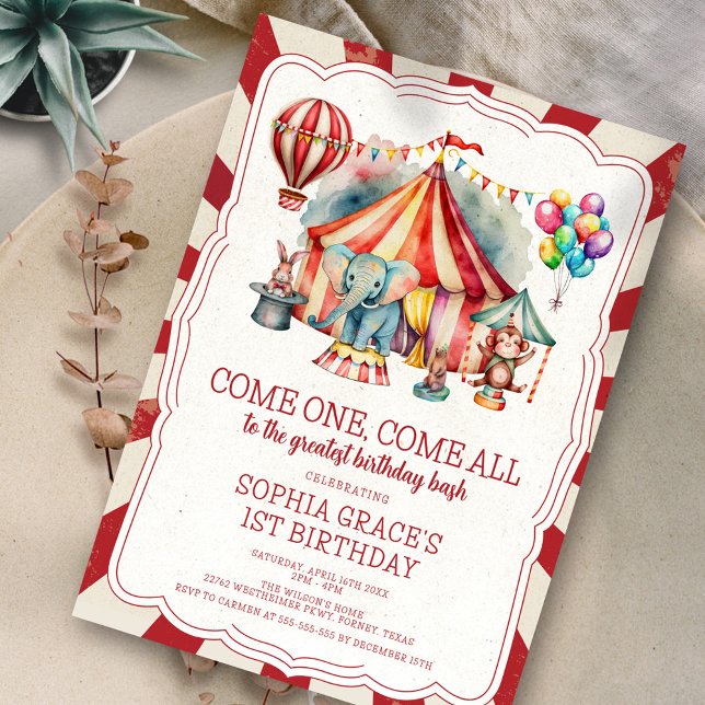 Invitation Carnaval Budget Cirque Spectacle & Animaux Anniver (Créateur téléchargé)
