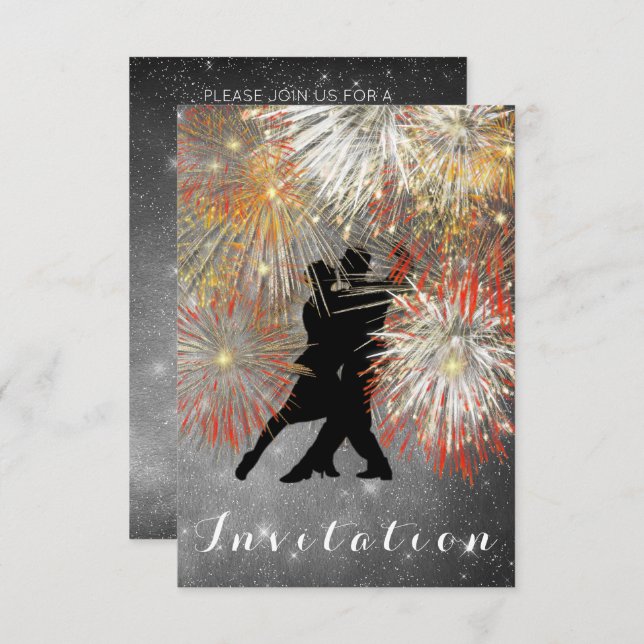 Invitation Carnaval de danse de bal Tango  Soirée dansante (Devant / Derrière)