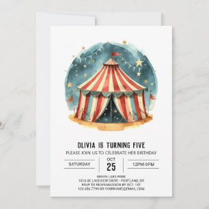 Invitation Carnaval Digital Magic Circus Anniversaire
