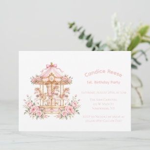 Invitation Carousel Des Rêves Fête D'anniversaire D'une Fille