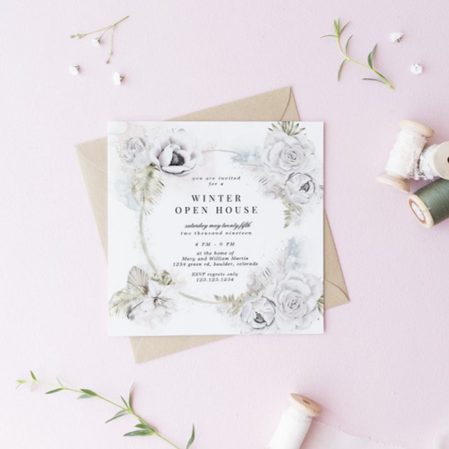 Invitation Carré à la Maison ouverte d'hiver (Créateur téléchargé)