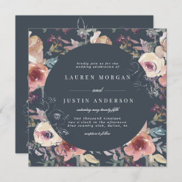 Invitation carré de jardin nostalgique Mariage