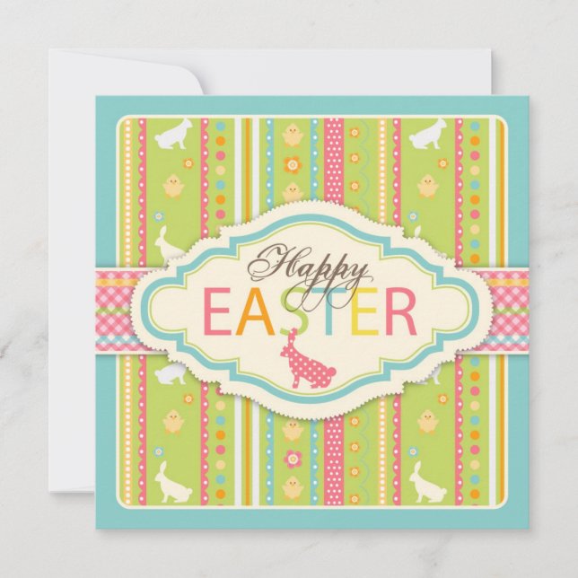 Invitation Carré de l'invitation de Bunny Hop (Devant)