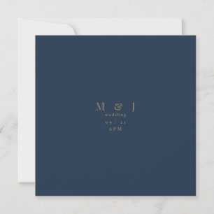 Invitation Carré de marine moderne simple et élégant Mariage
