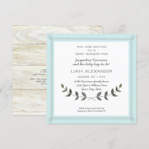Invitation Carré Moderne Simple Ferme Bébé Garçon Douche