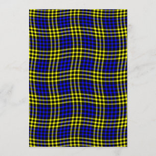 Invitation Carreaux à carreaux bleus jaunes motif sans coutur