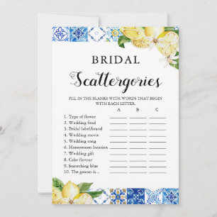 Invitation Carreaux bleus Citrons Citrus Brides Scattergories