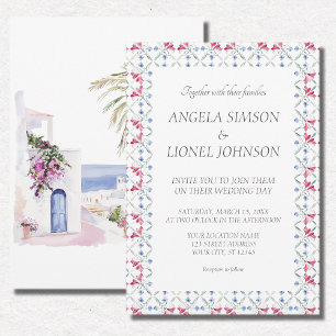Invitation Carreaux de zellige marocain Mariage d'aquarelle