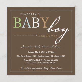 Invitation carrée de baby shower de BÉBÉ