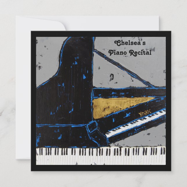 Invitation carrée de considérant de piano (Devant)