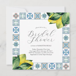 Invitation Carrelage Amalfi et aquarelle Fête des mariées cit