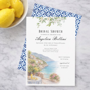 Invitation Carrelage bleu de la côte d'Amalfi Enterrement de