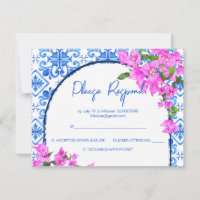 Carrelage bleu et Bougainvilliers élégant méditerr