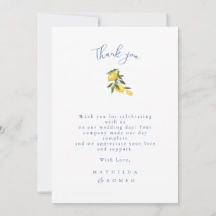 Invitation Carrelage bleu méditerranéen et Merci Mariage Citr