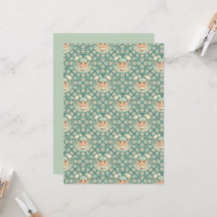 Invitation Carrelage Mandala Pom-pom girl Sage Rétro Imprimab