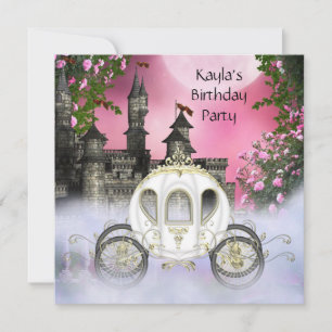 Invitation Carriage Rose Roses Princesse Anniversaire