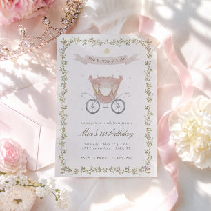 Invitation Carrosse de Princesse Il était une fois 1er annive