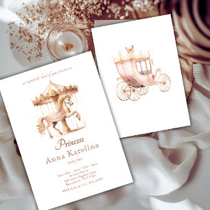 Invitation Carrousel de conte de fées d'anniversaire de princ