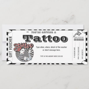 Invitation Carte-cadeau de certificat de tatouage personnalis