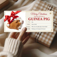 Carte-cadeau de Noël pour nouveau cochon d'Inde