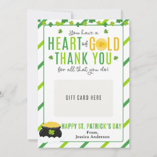 Invitation Carte-cadeau de remerciement pour la fête de la Sa
