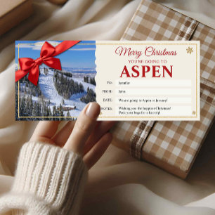 Invitation Carte-cadeau de révélation de voyage à Aspen pour