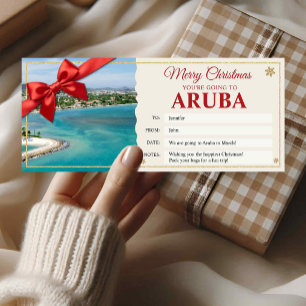 Invitation Carte-cadeau de voyage à Aruba pour Noël
