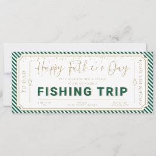 Invitation Carte-cadeau de voyage de pêche verte pour la fête
