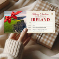 Carte-cadeau de voyage en Irlande pour Noël