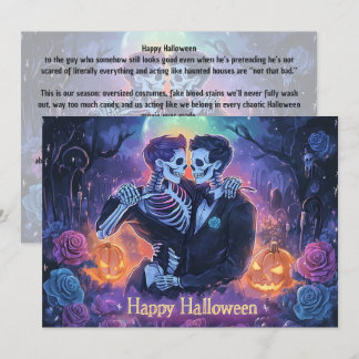 Invitation 🌈🎃Carte de danse de squelette romantique