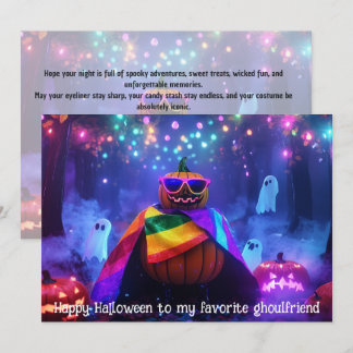 Invitation 🌈🎃Carte de la citrouille glamour goulefriend
