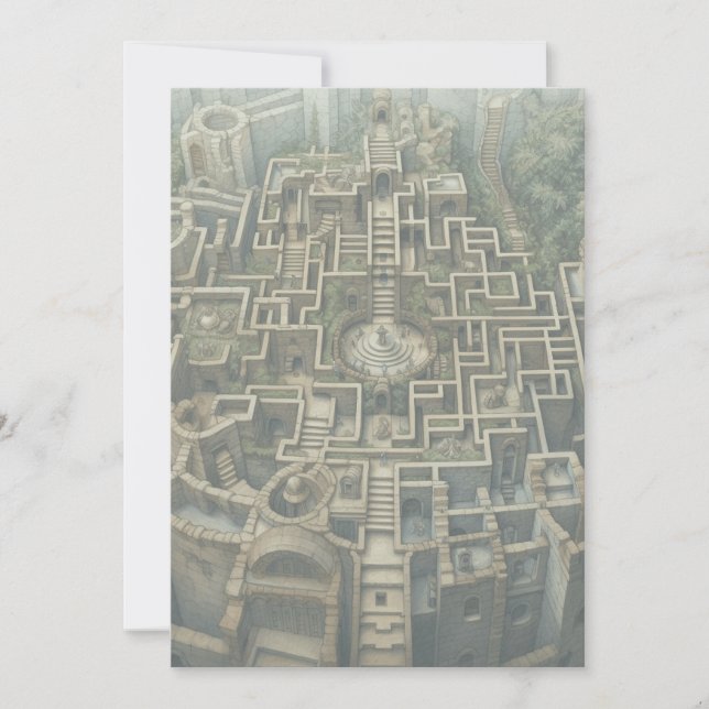 Invitation / Carte de vacances - LABYRINTH (vert m (Devant)