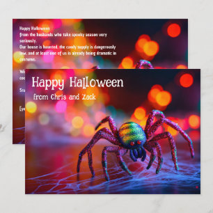 Invitation 🌈🕷️Carte de vœux Magie Toile Araignée Arc-en-cie
