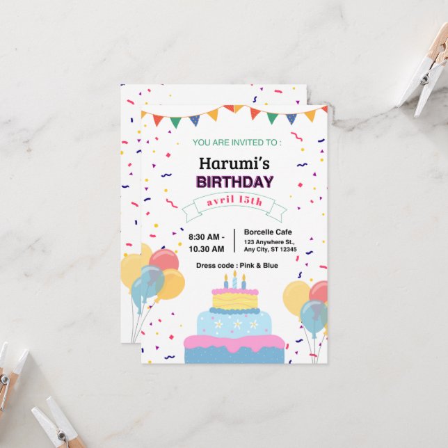 Invitation "Carte d'invitation"   (Devant/Arrière en situation)