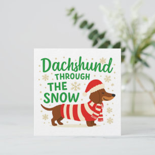 Invitation Carte/invitation de Noël pour teckel