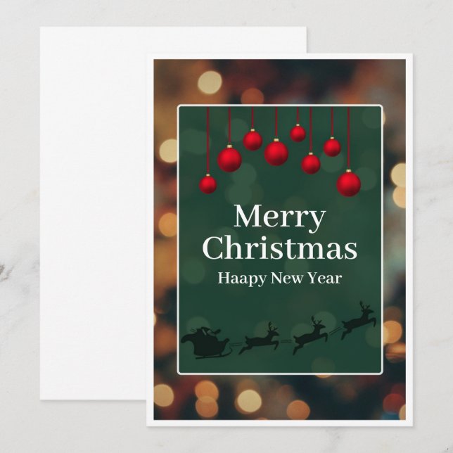 Invitation "Carte Joyeux Joyeux Noël et Nouvel An sur mesure" (Devant / Derrière)