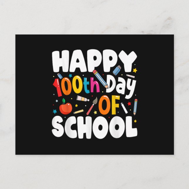 Invitation Carte Postale 100E Jour D'École Pour Les Enseignants Enfants Joy (Devant)
