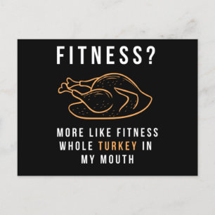 Invitation Carte Postale 119.T-shirt drôle de Thanksgiving Fitness Dindon e