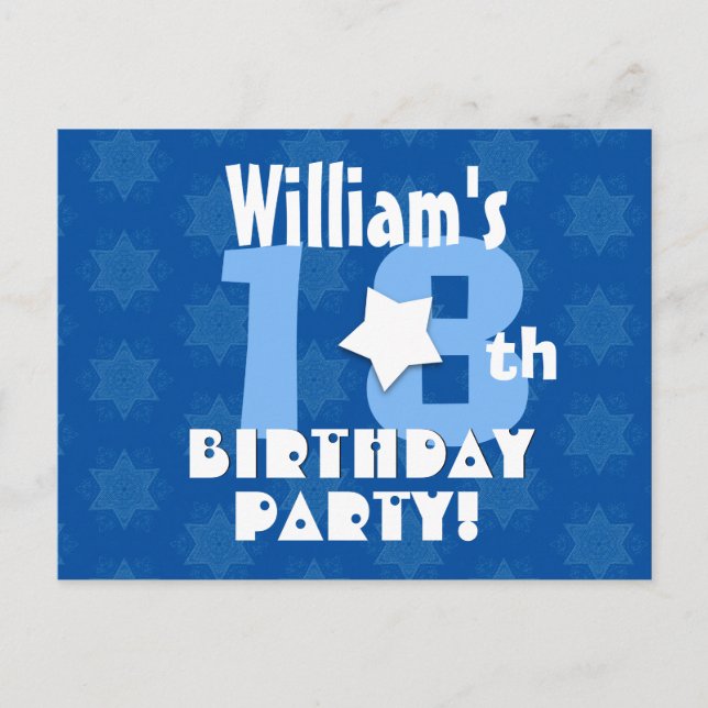 Invitation Carte Postale 18e ou toute étoile d'anniversaire Personnalisé K1 (Devant)