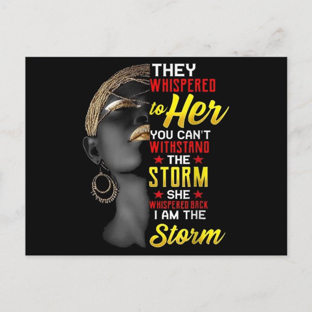 Invitation Carte Postale 1 I Am The Strong African Queen Girls Black Histor (Devant)