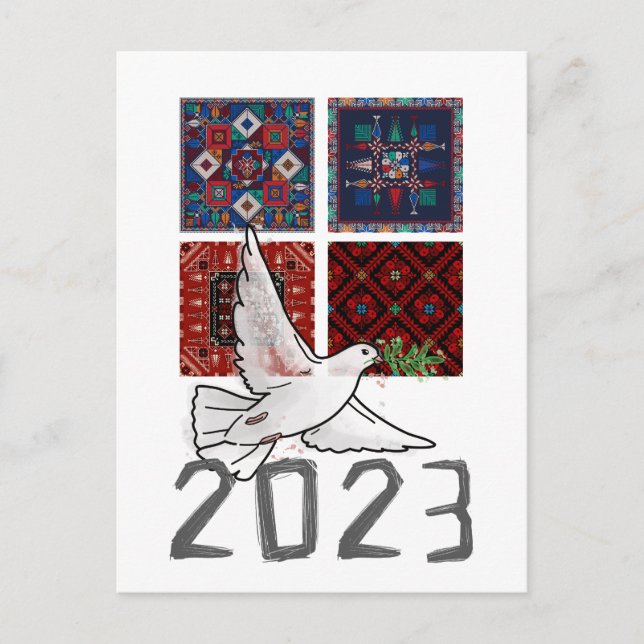 Invitation Carte Postale 2023 Année de Paix et de Justice- Bonne Année (Devant)