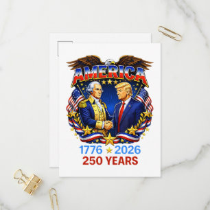 Invitation Carte Postale 250 Ans d'Amérique Anniversaire 250ème