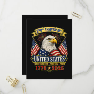 Invitation Carte Postale 250e anniversaire USA 4 juillet Patriotique
