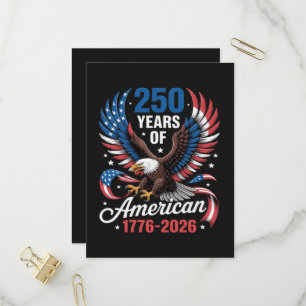 Invitation Carte Postale 250e anniversaire USA aigle patriotique 250 ans